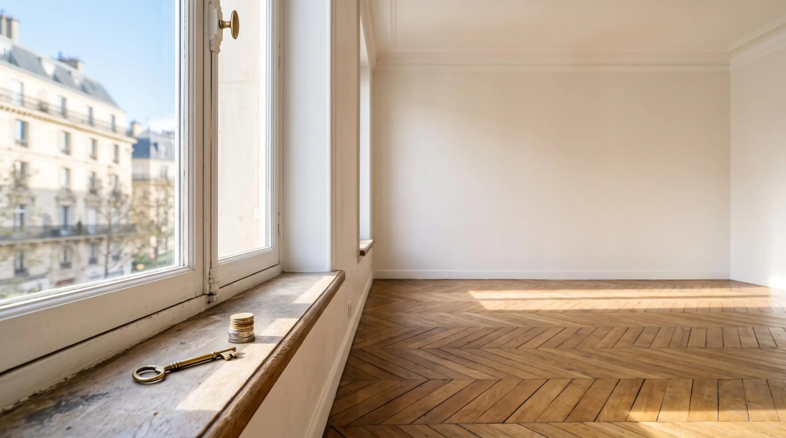 Intérieur lumineux d'un appartement vide symbolisant l'optimisation fiscale de la location nue au régime réel